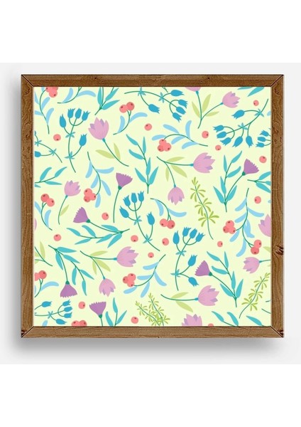 Çiçek Ahşap Çerçeveli Tablo