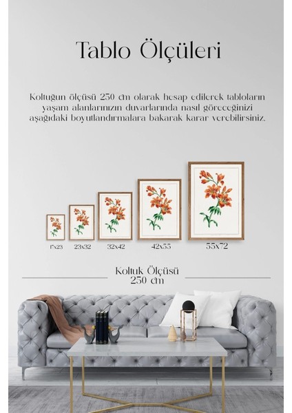 Turuncu Zambak Ahşap Çerçeveli Tablo indirimleri