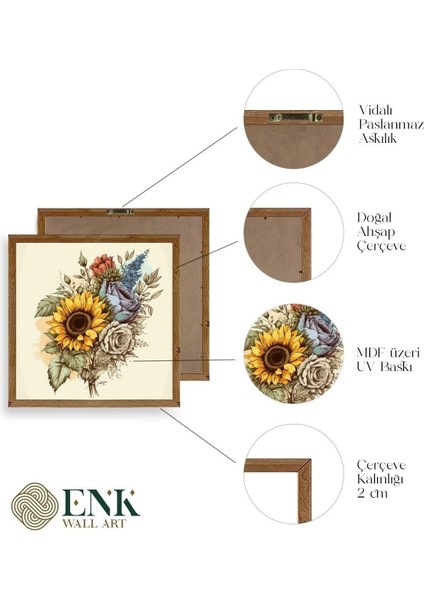 Ayçiçeği Ahşap Çerçeveli Tablo fırsatları