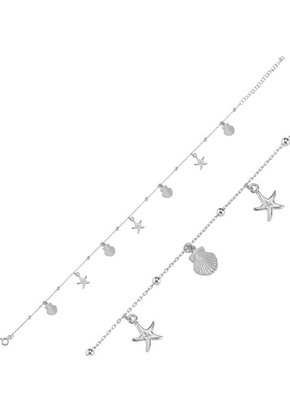 Istiridye ve Deniz Yıldızı Gümüş Bileklik BLK18