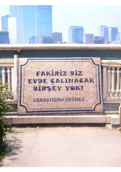 Kapı Önü Kaymaz Baskılı Pas Pas 60X40CM