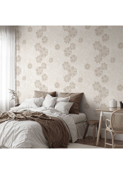 Krem Çiçekli 16 M2 Duvar Kağıdı 771031