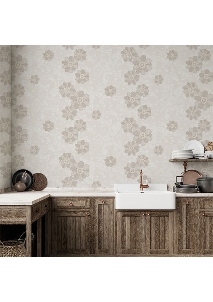 Krem Çiçekli 16 M2 Duvar Kağıdı 771031 fiyatları