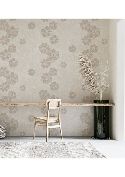 Krem Çiçekli 16 M2 Duvar Kağıdı 771031 modelleri