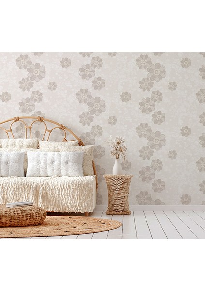 Krem Çiçekli 16 M2 Duvar Kağıdı 771031 indirimleri