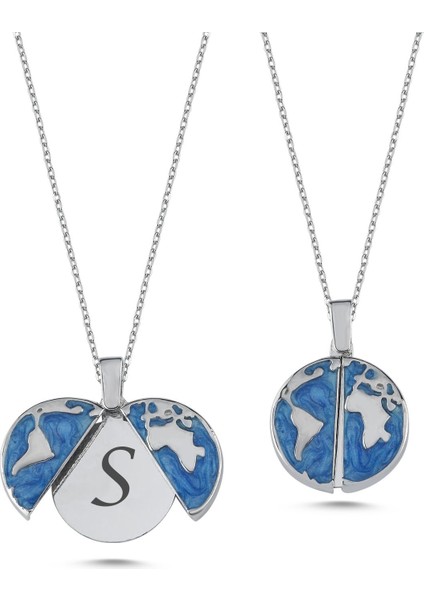 Dünya Açılır Kapanır Gümüş Kolye AK17