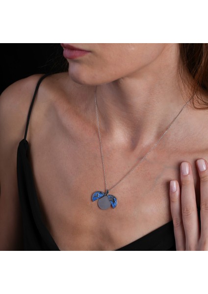 Dünya Açılır Kapanır Gümüş Kolye AK17 indirimleri