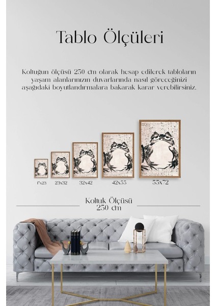 Kurbağa Ahşap Çerçeveli Tablo indirimleri