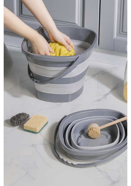 2'li Büyük Boy Katlanır Kova ve Katlanır Maşrapa Seti - Organizer , Düzenleyici - Temizlik Seti fiyatları