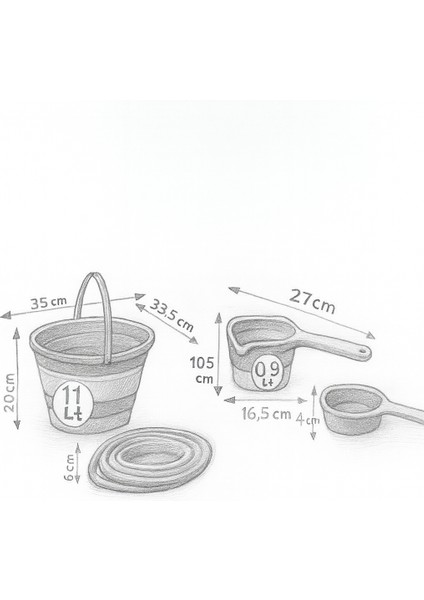 2'li Büyük Boy Katlanır Kova ve Katlanır Maşrapa Seti - Organizer , Düzenleyici - Temizlik Seti modelleri