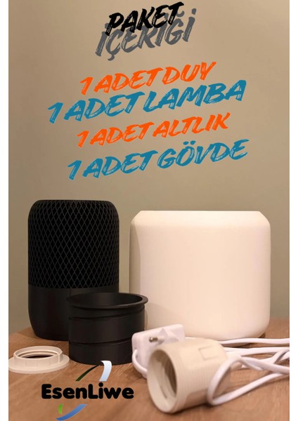 Şık Dekoratif Abajur, Loş Işık, Modern ve Minimal Tasarım fiyatları