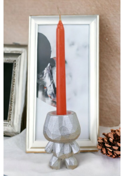Şamdan Dekoratif Mumluk Gümüş Renk Tealight Modern Tasarım