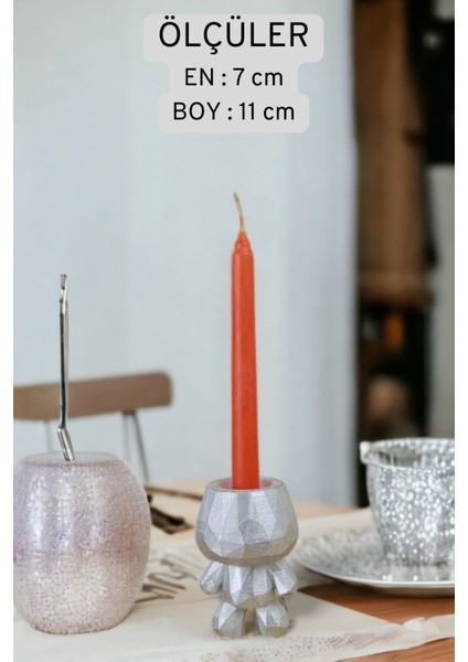 Şamdan Dekoratif Mumluk Gümüş Renk Tealight Modern Tasarım fiyatları