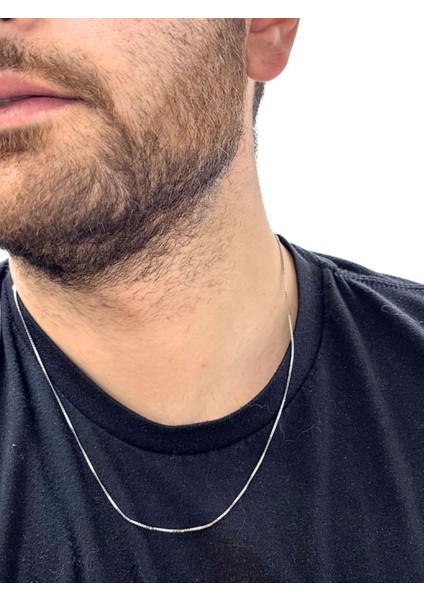 Mini Küp Gümüş Zincir Kolye modelleri