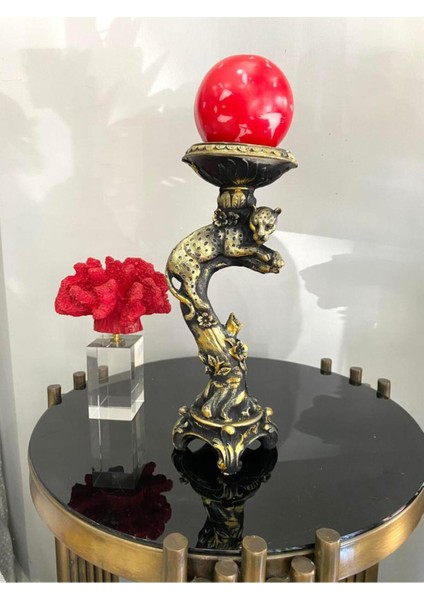 Şamdan Mumluk Çitalı Polyester Biblo, Şık ve Modern Dekor Parçası