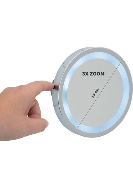 Wenko Vantuzlu LED Makyaj Aynası Krom | 3x Büyütmeli Duvara Monte Işıklı Kozmetik Aynası fiyatları