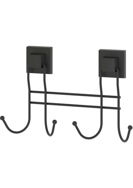 Tekno Tel EF-252 Siyah 4'lü Askı Bornozluk | Yapışkanlı/vidalı Deliksiz Metal Banyo Havluluğu modelleri