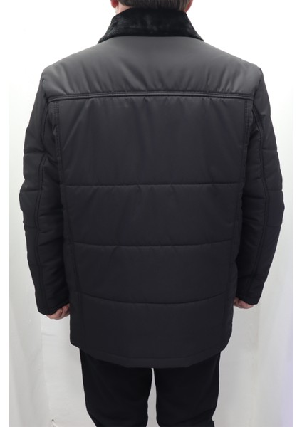 Fistan Store Erkek Yakası Kürklü Normal Kalıp Fermuar ve Çıtçıt Kapamalı Battal Kışlık Mont indirimleri