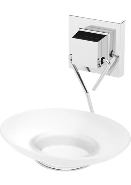 Tekno Tel EF-266 Krom Cam Sabunluk | Yapışkanlı/vidalı Deliksiz Metal Banyo Organizeri