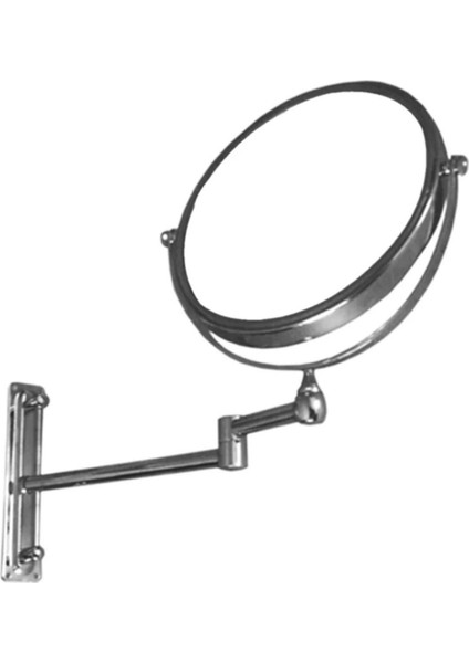 Tema Mafsallı Makyaj Aynası Krom | 3x Büyütmeli Çift Taraflı Paslanmaz Prinç Kozmetik Ayna