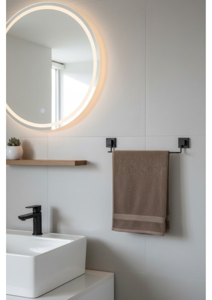 Tekno Tel EF-260 Siyah Uzun Havluluk | Yapışkanlı/vidalı Deliksiz Metal Banyo Havlu Barı fiyatları