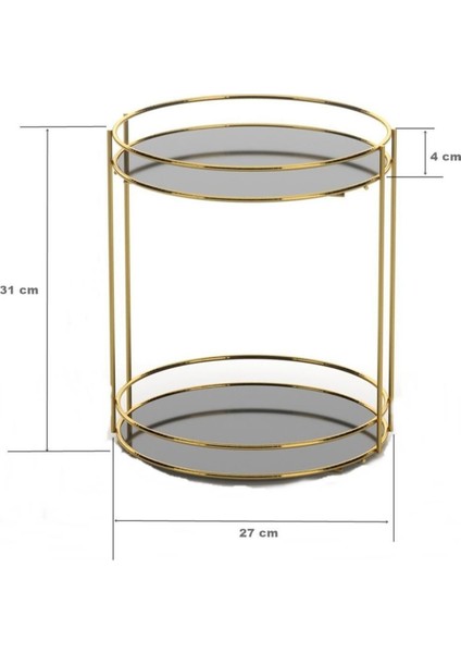 Tekno Tel EG-213 Iki Katlı Altın Banyo Düzenleyici Raf | Kozmetik Takı Sunum Organizeri Stand fiyatları