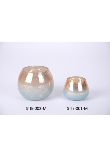 Küçük Mavi Şık Mumluk, Zarif ve Modern Dekoratif Parça