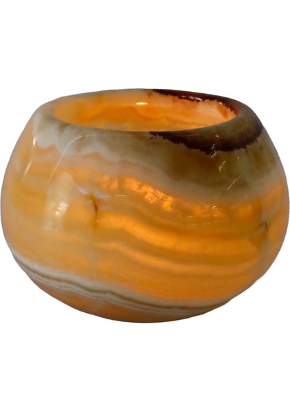 El Yapımı Oniks Mumluk, Doğal Taş ile Sıcak ve Şık Dekorasyon