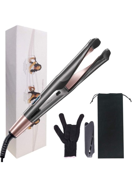 Çift Fonksiyonlu Profesyonel Saç Düzleştirici ve Bigudi Maşası Seti