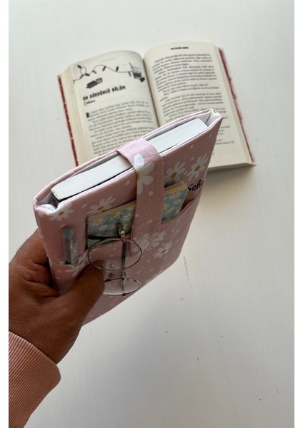 Papatya Desenli Cepli Kitap Kılıfı Pembe fırsatları