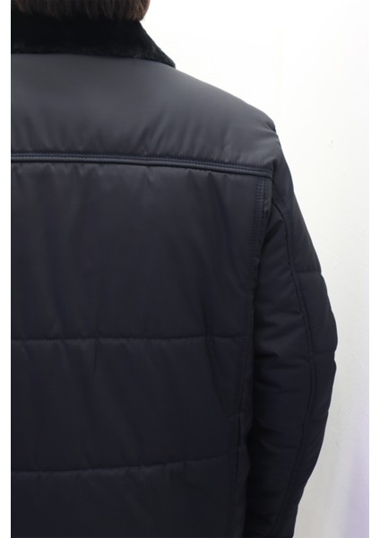 Fistan Store Erkek Yakası Kürklü Normal Kalıp Fermuar ve Çıtçıt Kapamalı Battal Kışlık Mont indirimleri