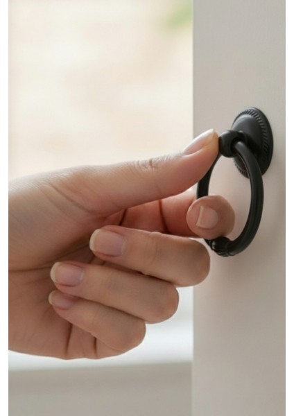 5 Adet Nobel Halka Sarkaç Mobilya Kulbu Seti - Tek Vidalı - 60 mm Siyah Dolap ve Çekmece Kulpu fiyatları