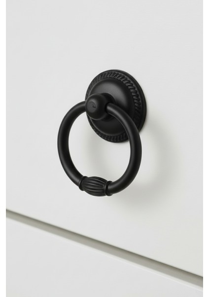 5 Adet Nobel Halka Sarkaç Mobilya Kulbu Seti - Tek Vidalı - 60 mm Siyah Dolap ve Çekmece Kulpu modelleri