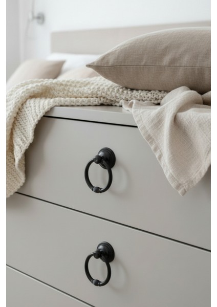 5 Adet Nobel Halka Sarkaç Mobilya Kulbu Seti - Tek Vidalı - 60 mm Siyah Dolap ve Çekmece Kulpu indirimleri