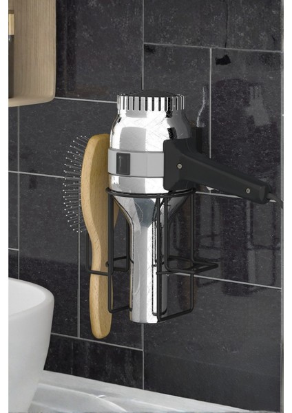 Tekno Tel EF-262 Siyah Saç Kurutma Makinesi Askısı | Yapışkanlı Deliksiz Fön Makinesi Tutacağı fiyatları