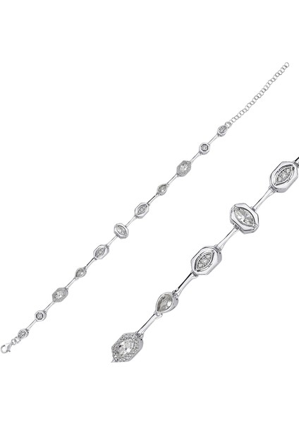 Taşlı Gümüş Bileklik BLK23