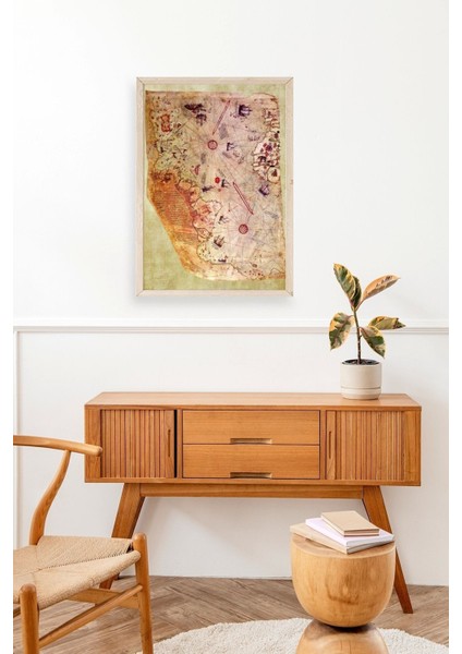 Harita Ahşap Çerçeveli Tablo modelleri