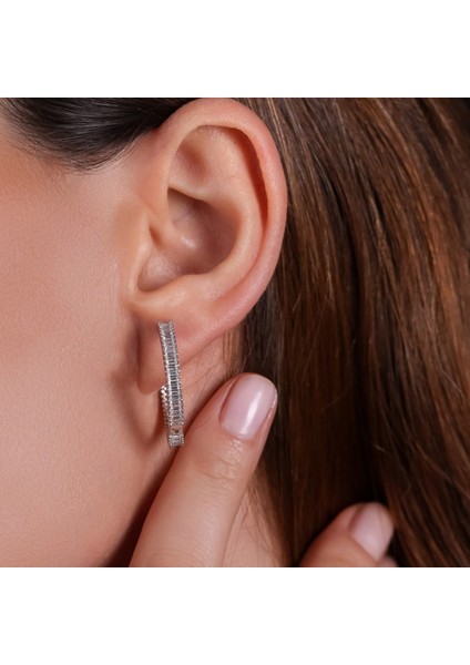 Kuvars Taşlı Halka Gümüş Küpe KP09 fiyatları