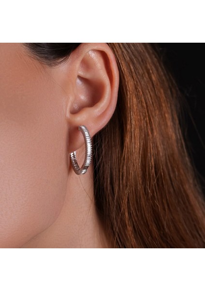 Kuvars Taşlı Halka Gümüş Küpe KP09 fırsatları