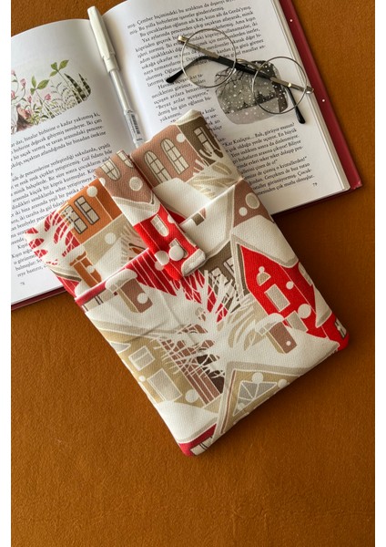 Cepli Kitap Kılıfı Kitap Sever Hediyesi Kış EVLERI02