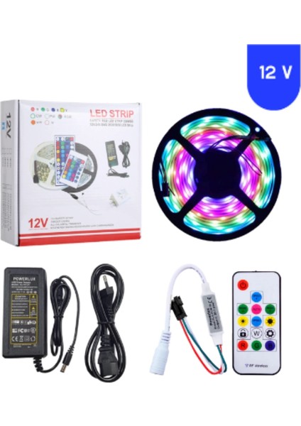 12 Volt Argb Pixel Magic Kayar 5050 Smd Dış Mekan 5 Metre Şerit 60 LED IP65 Set