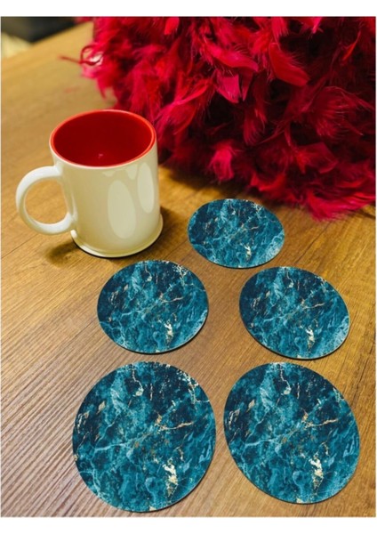 Mavi Mermer Desen Bardak Altlığı fiyatları
