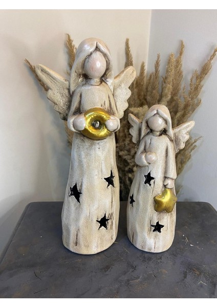 Jumbo Melek Takım Mumluk ve Dekoratif Obje - 33X25 cm fiyatları