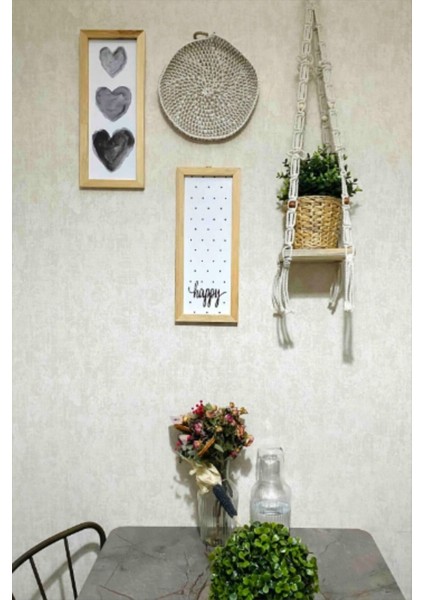 Üçlü Kalp ve Benekli Happy Ahşap Çerçeve Çocuk Odası modelleri