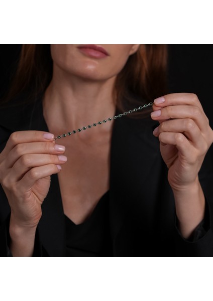 Yeşil Taşlı Kalpli Gümüş Bileklik BLK24 fiyatları
