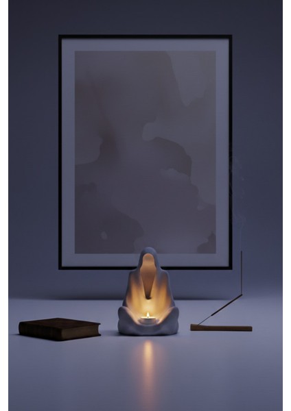 Morwood Aura Taşıyıcısı Tealight Mumluk, Dekoratif Beton Tasarımı