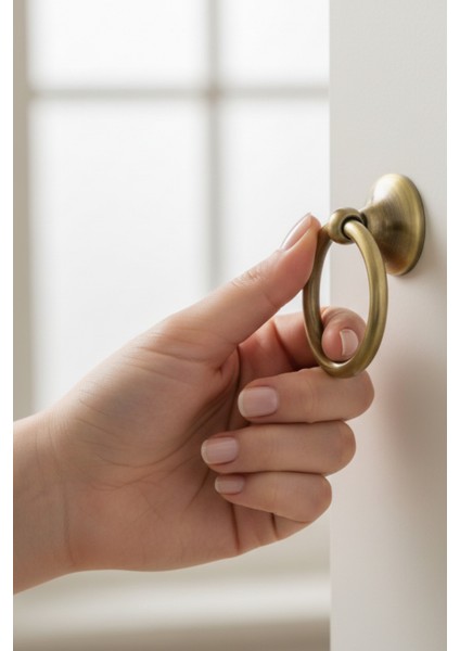 5 Adet Halka Sarkaç Mobilya Kulbu Seti - Tek Vidalı - 60 mm Antik Sarı Dolap ve Çekmece Kulpu fiyatları