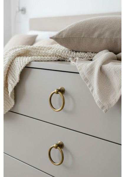 5 Adet Halka Sarkaç Mobilya Kulbu Seti - Tek Vidalı - 60 mm Antik Sarı Dolap ve Çekmece Kulpu fırsatları