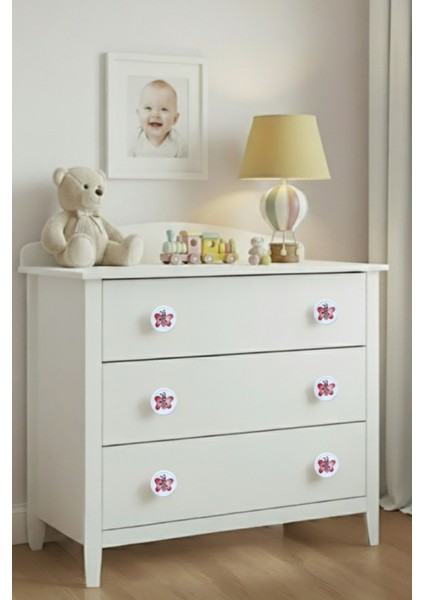 Pembe Kelebek Çocuk Odası Mobilya Kulbu - 55 mm - Abs Plastik Tekli Düğme Dolap ve Çekmece Kulpu fırsatları