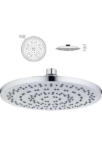 Tema Tondo Tepe Duş Başlığı | Kireç Kırıcılı Sistem Tek Fonksiyonlu Tüm Duşlara Uyumlu